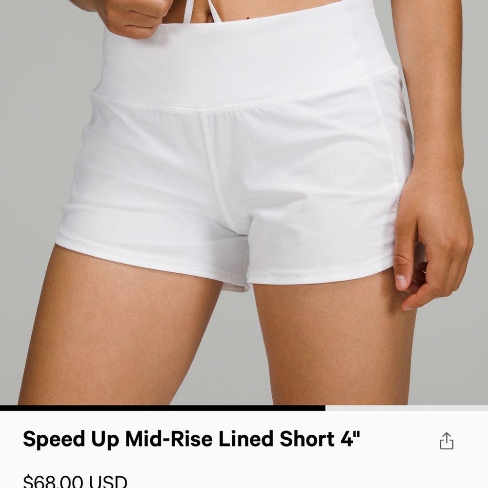 Lululemon Speed up Mid Rise lined short 4”